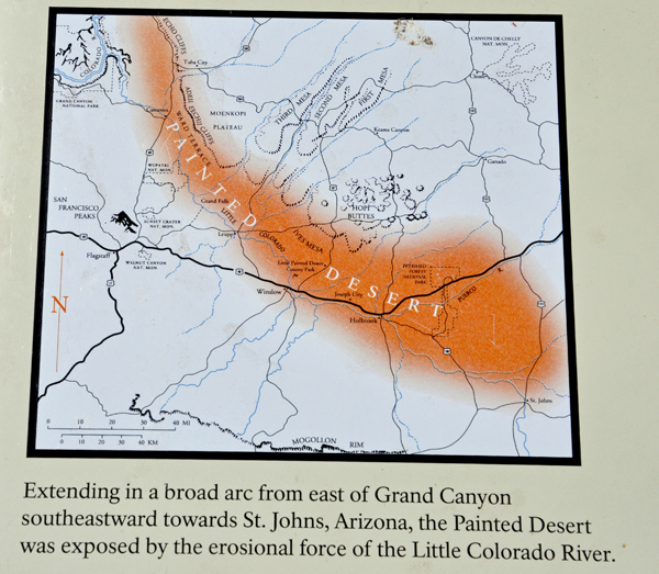 map of the Painted Desert